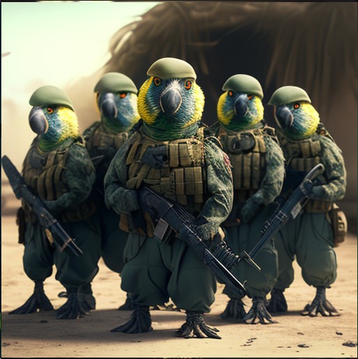 perroquets dans l'armée