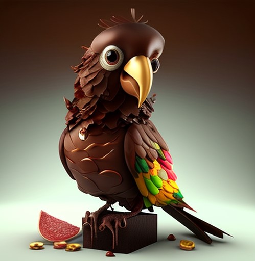 Perroquet en chocolat