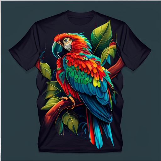 conception de t-shirt perroquet