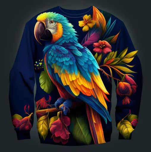 conception de chemise pull perroquet