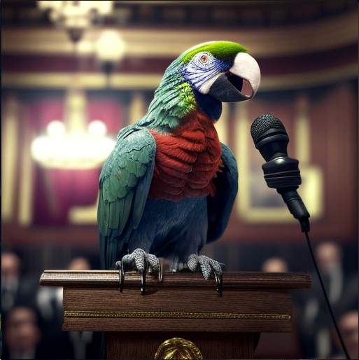 perroquet qui fait un discours